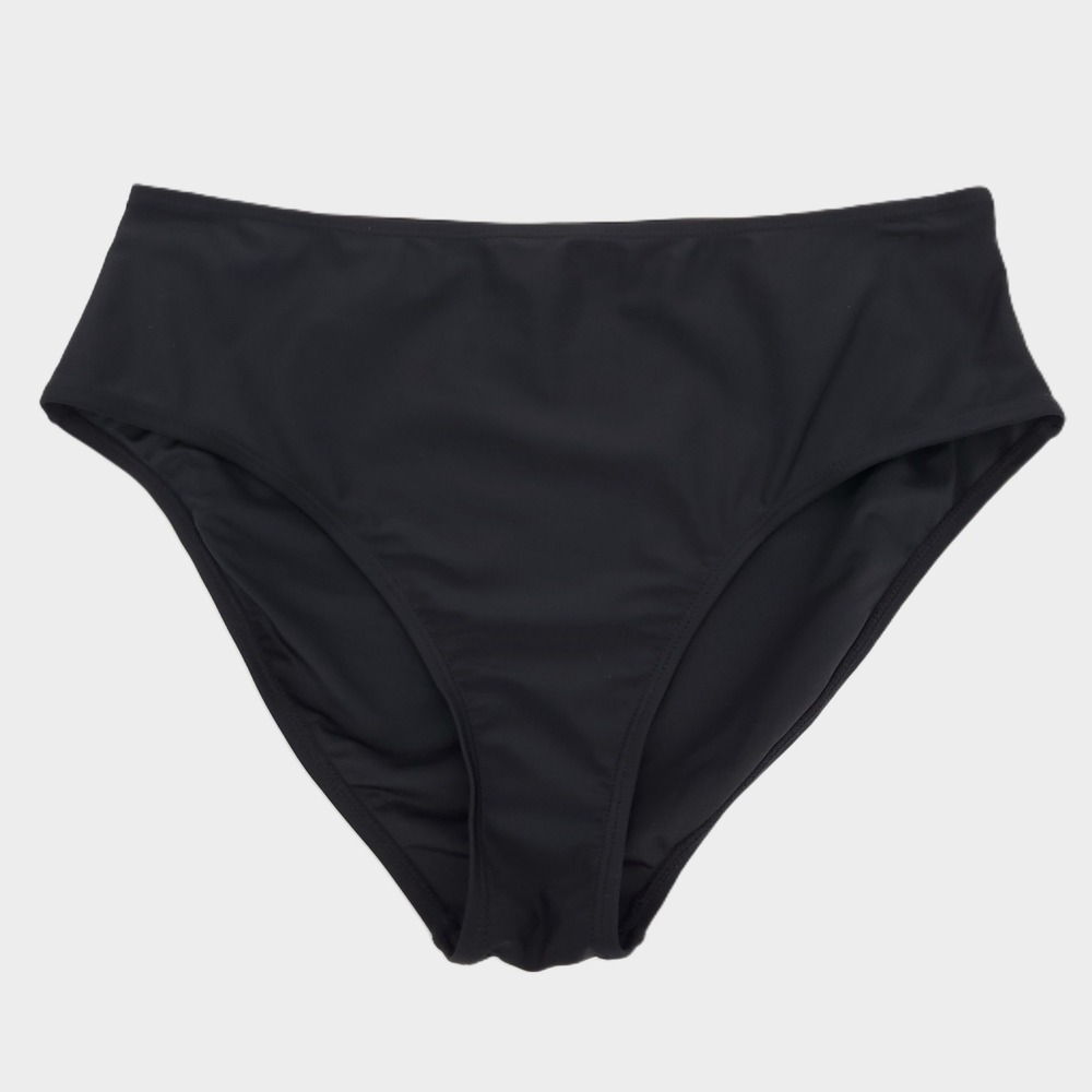 Cupshe High Waisted Bikini Swim Bottom Women‎ XL Black Lined Stretch Quick Dry